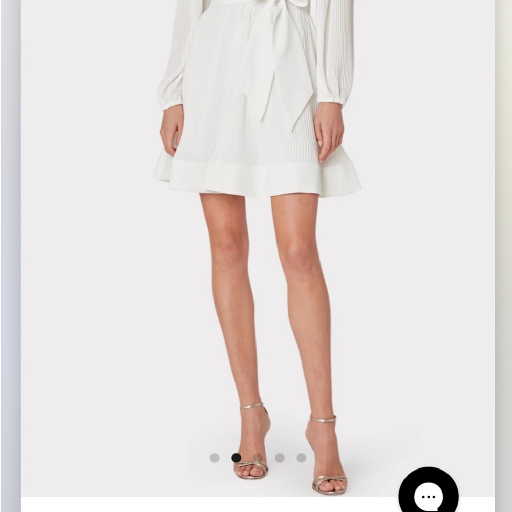 Milly Liv pleated Mini Dress long sleeves and sash belt. Dusty rose pink Size 2 - Picture 2 of 4